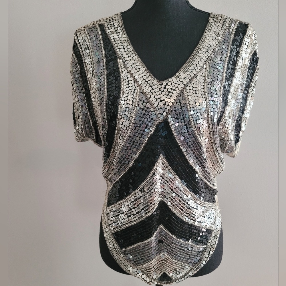 Vtg. Sequin Blouse